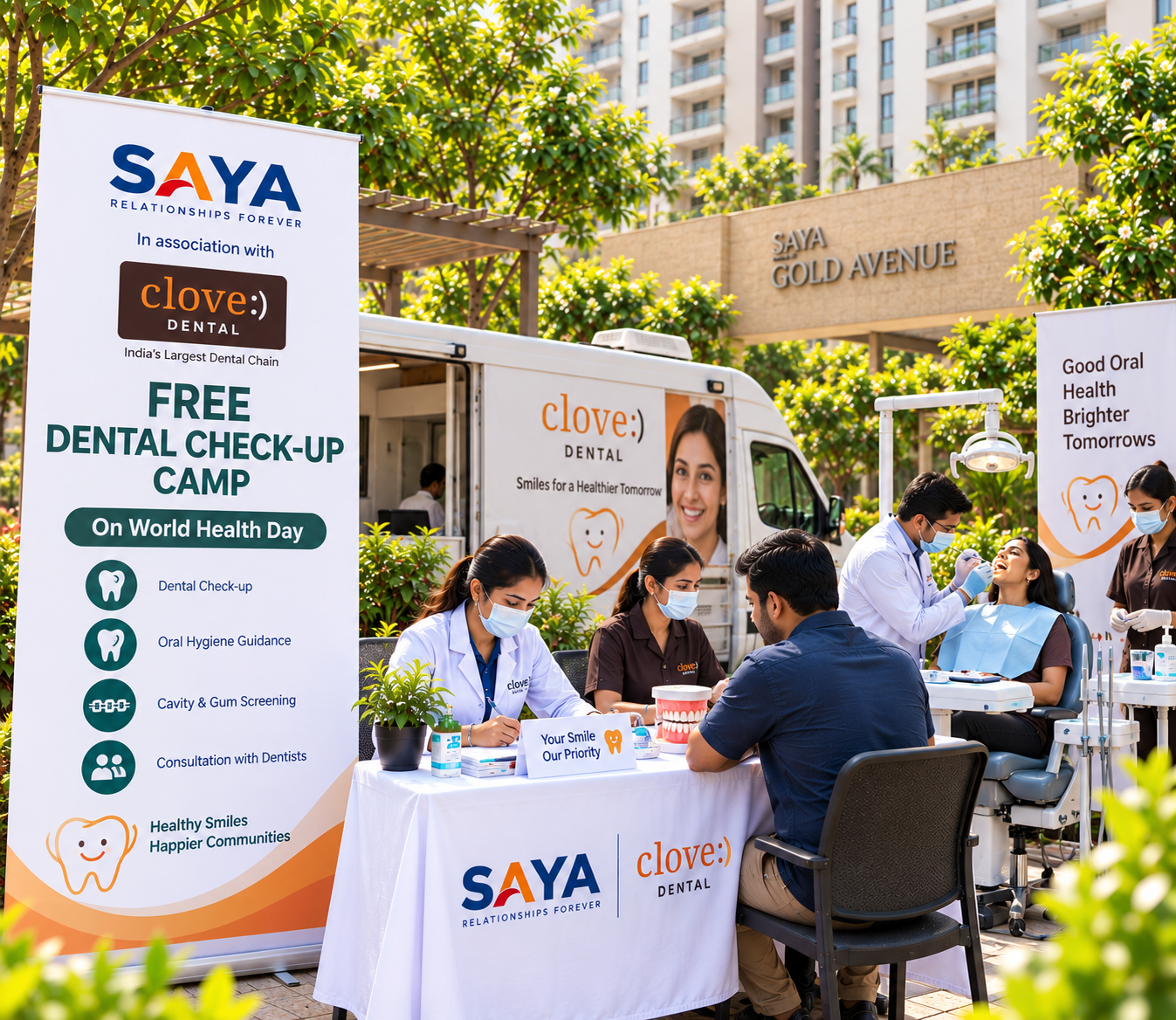 Free Dental Check-up Camp with Clove Dental at Saya Gold Avenue